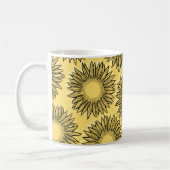 Floral Rustic Sunflower Hand Drawn Koffiemok (Links)