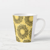 Floral Rustic Sunflower Hand Drawn Latte Mok (Rechts)