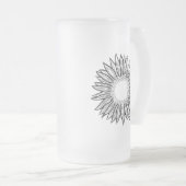 Floral Rustic Sunflower Hand Drawn Matglas Bierpul (Voorkant rechts)