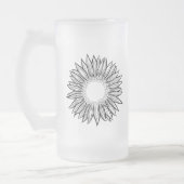 Floral Rustic Sunflower Hand Drawn Matglas Bierpul (Links)