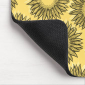 Floral Rustic Sunflower Hand Drawn Muismat (Hoek)