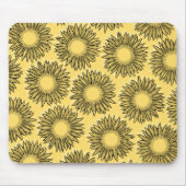 Floral Rustic Sunflower Hand Drawn Muismat (Voorkant)