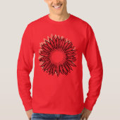 Floral Rustic Sunflower Hand Drawn T-shirt (Voorkant)