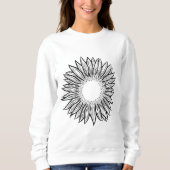Floral Rustic Sunflower Hand Drawn Trui (Voorkant)