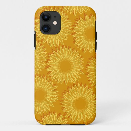 Floral Rustic Sunflower Light Hand Drawn Case-Mate iPhone Case (Achterkant)