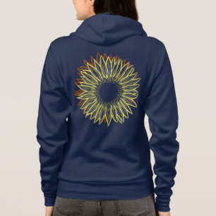 Floral Rustic Sunflower Light Hand Drawn Hoodie