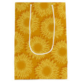 Floral Rustic Sunflower Light Hand Drawn Medium Cadeauzakje (Achterkant)