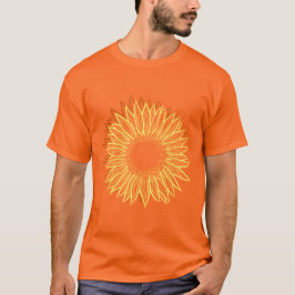 Floral Rustic Sunflower Light Hand Drawn T-shirt