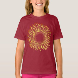 Floral Rustic Sunflower Light Hand Drawn T-shirt