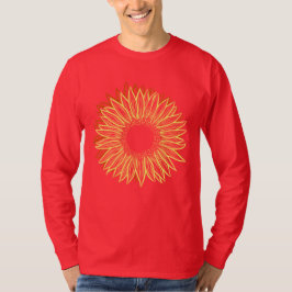 Floral Rustic Sunflower Light Hand Drawn T-shirt