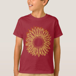 Floral Rustic Sunflower Light Hand Drawn T-shirt