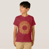 Floral Rustic Sunflower Light Hand Drawn T-shirt (Voorkant volledig)