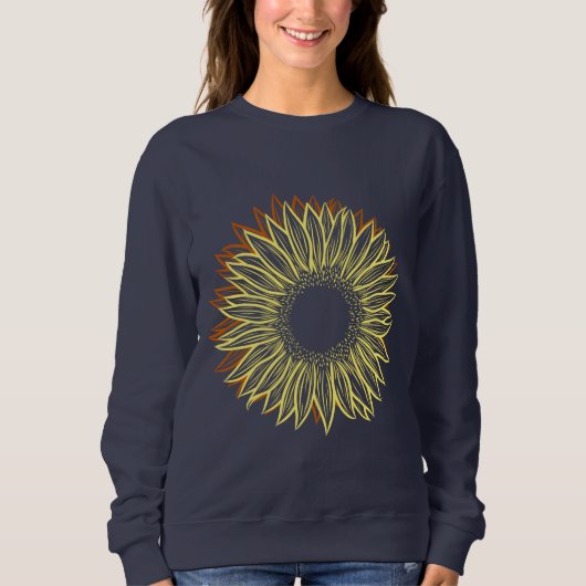 Floral Rustic Sunflower Light Hand Drawn Trui (Voorkant)
