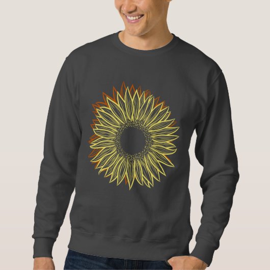 Floral Rustic Sunflower Light Hand Drawn Trui (Voorkant)