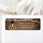 Floral Rustic Sunflower Wood Lantern String Lights Etiket (Insitu)