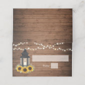 Floral Rustic Sunflower Wood Lantern String Lights Plaatskaartje (Buitenkant ongevouwen)