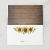 Floral Rustic Sunflower Wood Romantic Plaatskaartje (Buitenkant ongevouwen)
