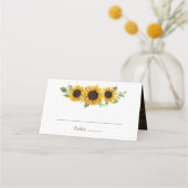Floral Rustic Sunflower Wood Romantic Plaatskaartje (Voorkant)