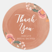 Floral Rustic Vrijgezellenfeest Hartelijk dank Ronde Sticker (Voorkant)