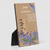 Floral Rustic Wedding Jenga Guest Book Sign Fotoplaat (Zijkant)