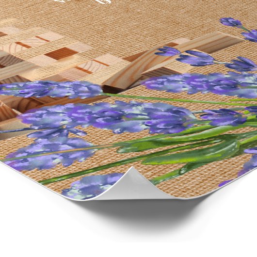 Floral Rustic Wedding Jenga Guest Book Sign Poster (Hoek)