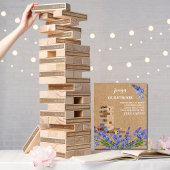 Floral Rustic Wedding Jenga Guest Book Sign Poster