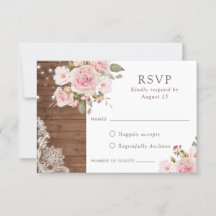 Floral Rustic Wood Blush Rozen String Lights RSVP