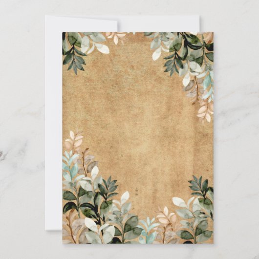 Floral Rustic Wood Bridal Shower Kaart (Achterkant)