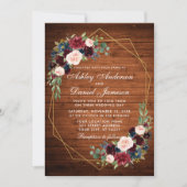 Floral Rustic Wood Geometric Gold Photo Kaart (Voorkant)