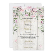 Floral Rustic Wood Gold Pink Weddenschap