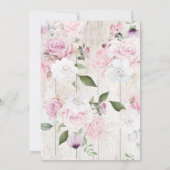 Floral Rustic Wood Gold Pink Weddenschap Kaart (Achterkant)