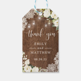 Floral Rustic Wood Lace String Lights Mason Jars Cadeaulabel