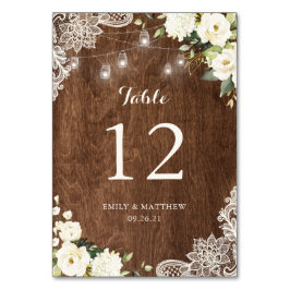 Floral Rustic Wood Lace String Lights Mason Jars Kaart