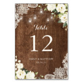 Floral Rustic Wood Lace String Lights Mason Jars Kaart (Achterkant)