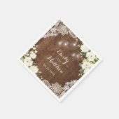 Floral Rustic Wood Lace String Lights Mason Jars Servet (Hoek)
