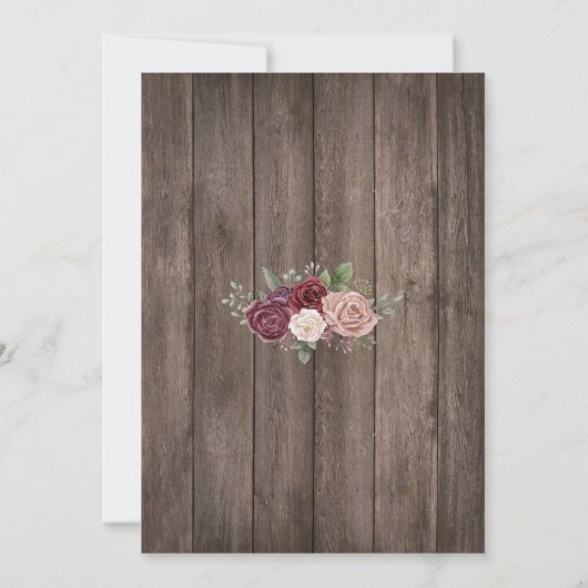 Floral Rustic Wood String Lights Save The Date (Achterkant)