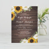 Floral Rustic Wood Sunflower Barn Kaart (Staand voorkant)