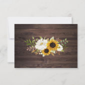 Floral Rustic Wood Sunflower Barn RSVP Kaart (Achterkant)