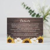 Floral Rustic Wood Sunflower Greenery Barn Details Kaart (Staand voorkant)