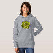 Floral Rustic Yellow Sunflower Hand getekend Hoodie (Voorkant volledig)