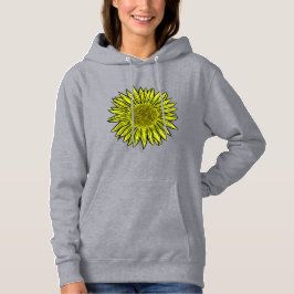 Floral Rustic Yellow Sunflower Hand getekend Hoodie