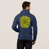 Floral Rustic Yellow Sunflower Hand getekend Hoodie (Achterkant volledig)