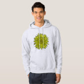 Floral Rustic Yellow Sunflower Hand getekend Hoodie (Voorkant volledig)
