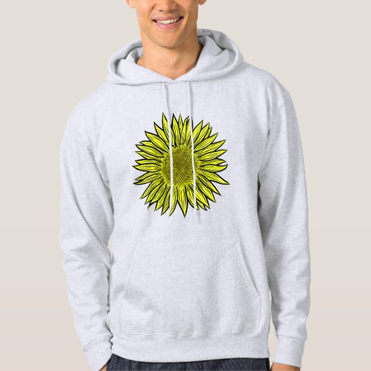 Floral Rustic Yellow Sunflower Hand getekend Hoodie (Voorkant)