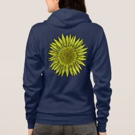 Floral Rustic Yellow Sunflower Hand getekend Hoodie