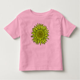 Floral Rustic Yellow Sunflower Hand getekend Kinder Shirts