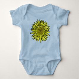 Floral Rustic Yellow Sunflower Hand getekend Romper