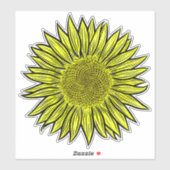 Floral Rustic Yellow Sunflower Hand getekend Sticker (Vel)