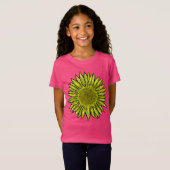 Floral Rustic Yellow Sunflower Hand getekend T-shirt (Voorkant volledig)