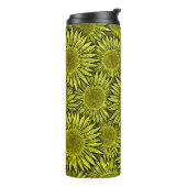 Floral Rustic Yellow Sunflower Hand getekend Thermosbeker (Gedraaid links)